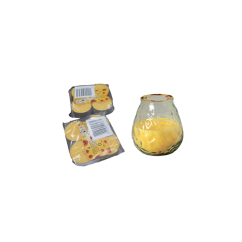 Bicchiere Vetro / Torcia 4 Pezzi (Citronella)